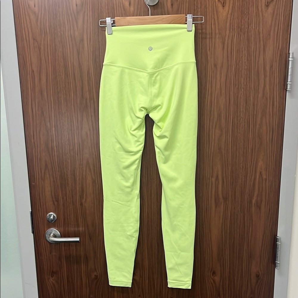 Women's Lululemon Align Neon Green High-Waisted Leggings. Size 4, Faded Zap 28” - Picture 4 of 6